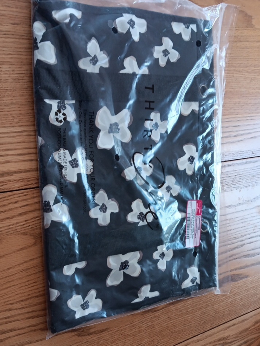 thirty-one Black Skirt with White Floral Print
